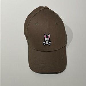 Psycho Bunny Brown Hat with Bunny Skull